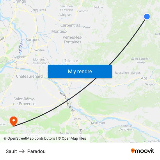 Sault to Paradou map