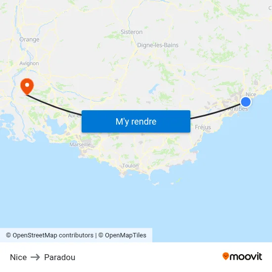 Nice to Paradou map