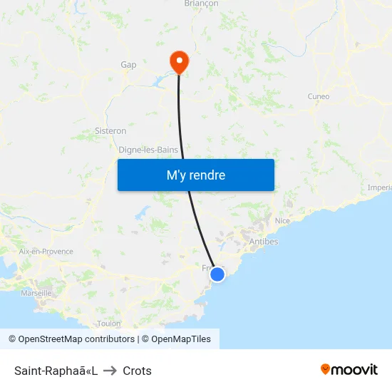 Saint-Raphaã«L to Crots map