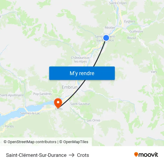 Saint-Clément-Sur-Durance to Crots map