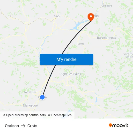 Oraison to Crots map