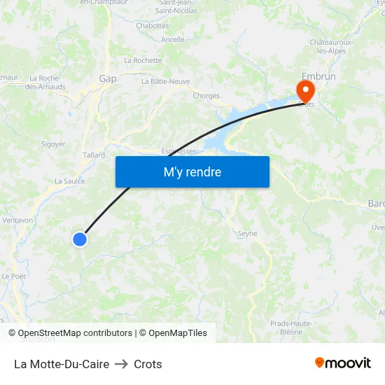 La Motte-Du-Caire to Crots map