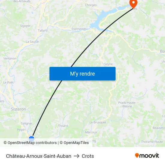 Château-Arnoux-Saint-Auban to Crots map