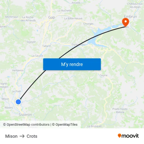Mison to Crots map