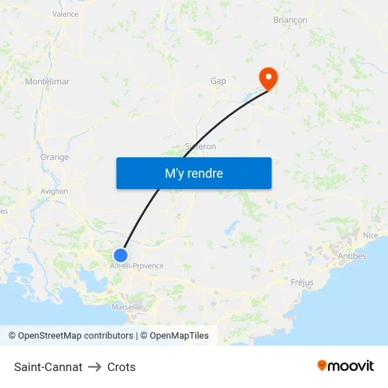 Saint-Cannat to Crots map