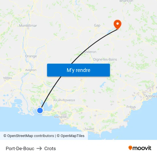 Port-De-Bouc to Crots map