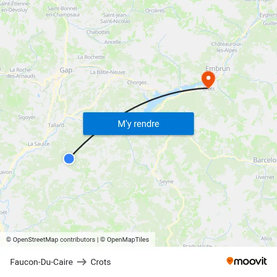 Faucon-Du-Caire to Crots map