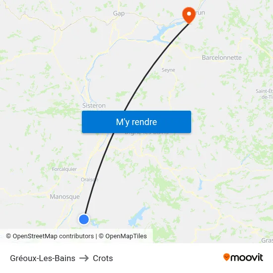Gréoux-Les-Bains to Crots map