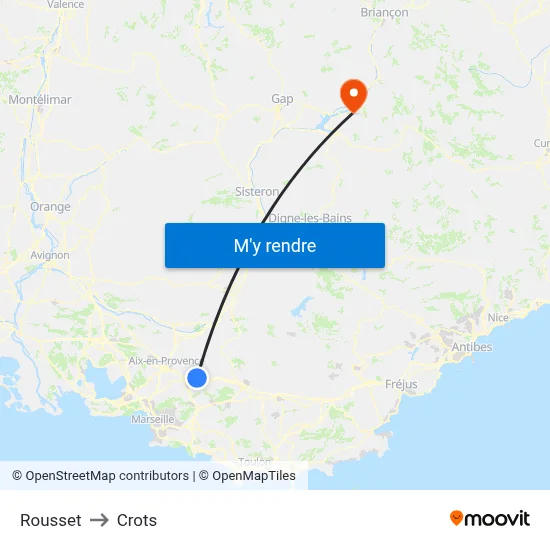 Rousset to Crots map