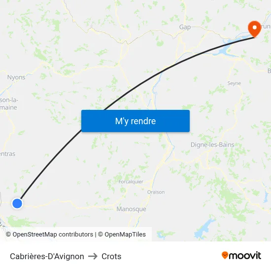Cabrières-D'Avignon to Crots map