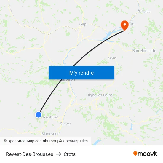 Revest-Des-Brousses to Crots map