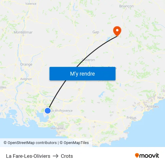 La Fare-Les-Oliviers to Crots map