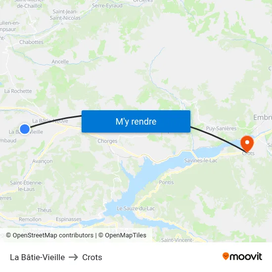 La Bâtie-Vieille to Crots map