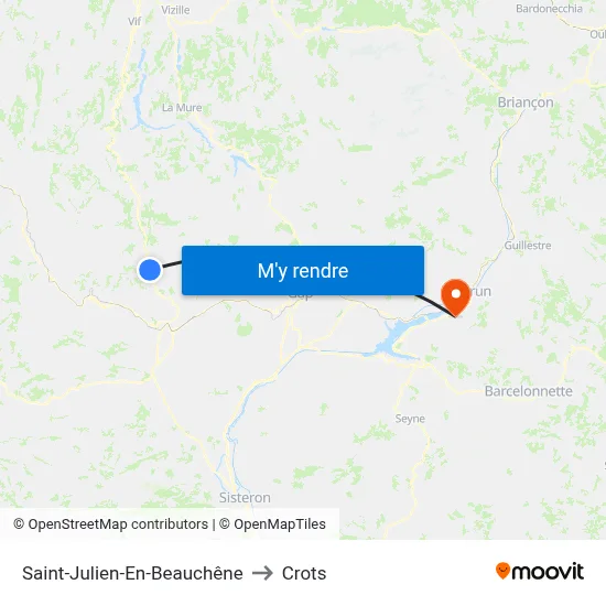 Saint-Julien-En-Beauchêne to Crots map