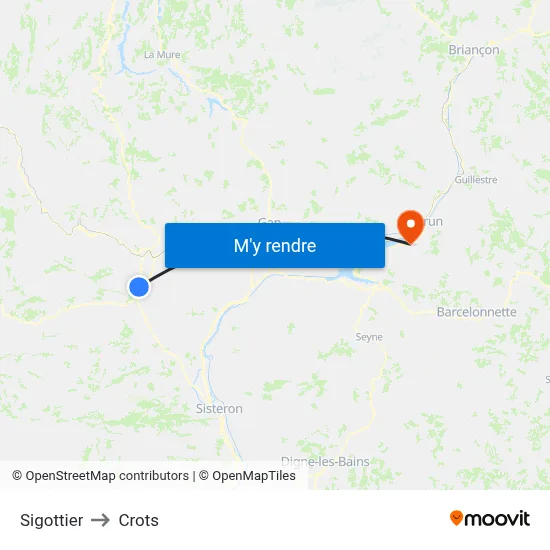 Sigottier to Crots map