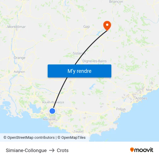 Simiane-Collongue to Crots map