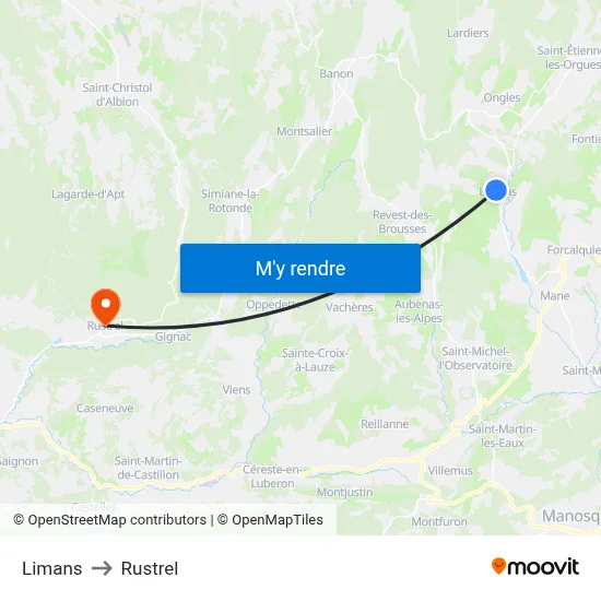 Limans to Rustrel map
