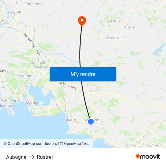 Aubagne to Rustrel map