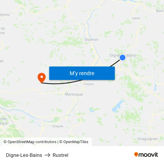 Digne-Les-Bains to Rustrel map