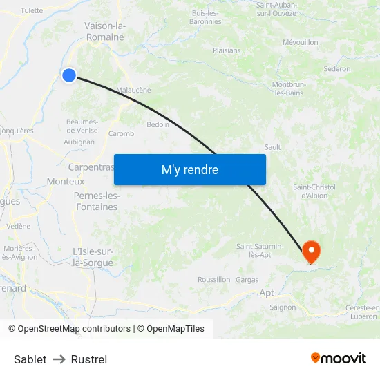 Sablet to Rustrel map