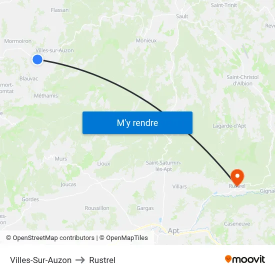 Villes-Sur-Auzon to Rustrel map