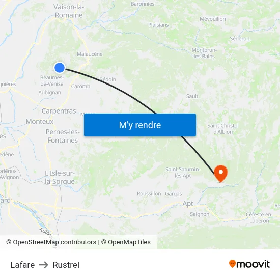 Lafare to Rustrel map