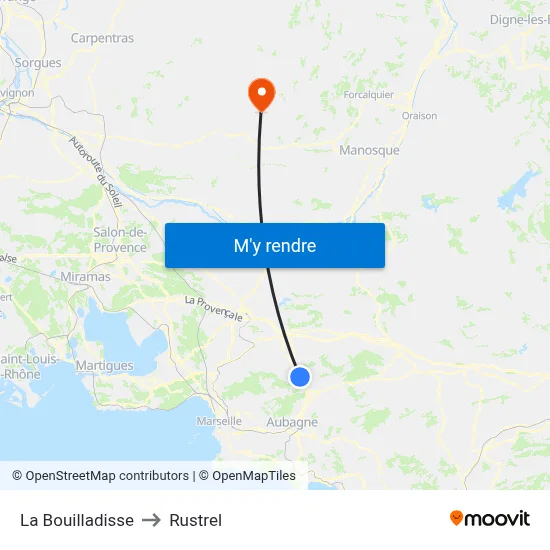 La Bouilladisse to Rustrel map