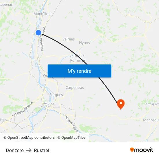 Donzère to Rustrel map