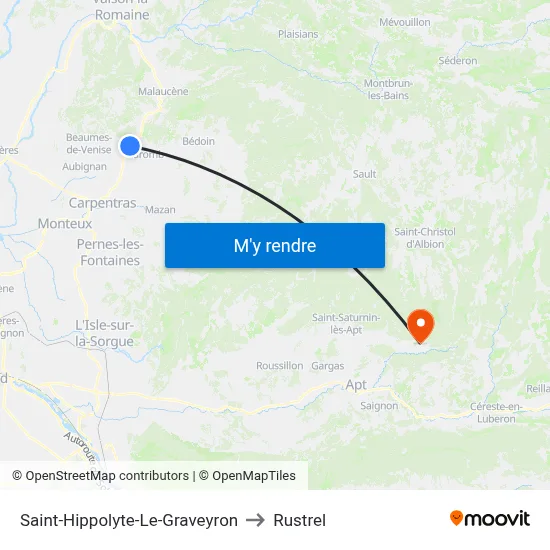 Saint-Hippolyte-Le-Graveyron to Rustrel map