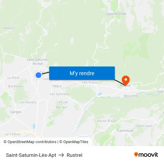 Saint-Saturnin-Lès-Apt to Rustrel map