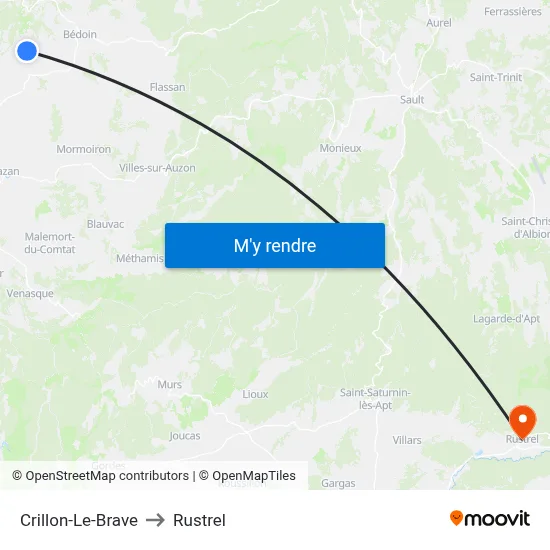 Crillon-Le-Brave to Rustrel map