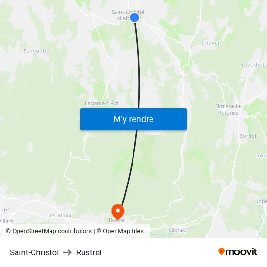 Saint-Christol to Rustrel map