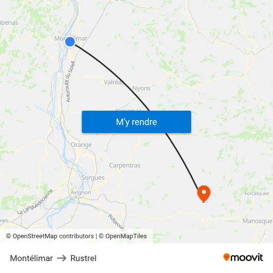 Montélimar to Rustrel map