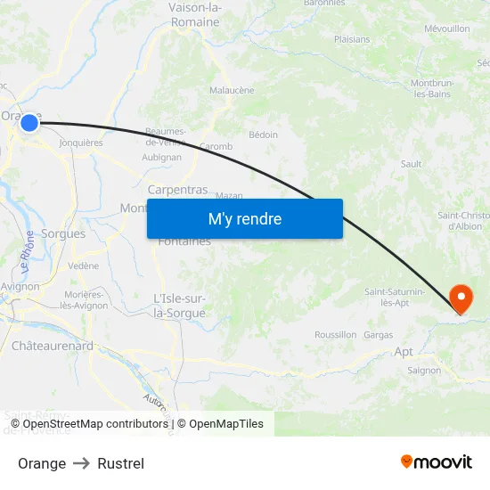 Orange to Rustrel map