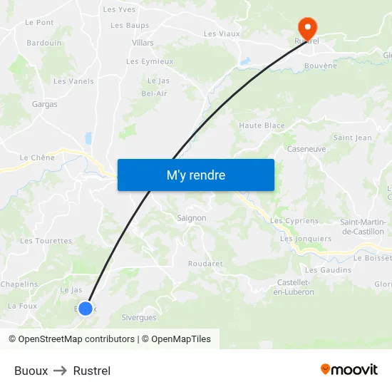 Buoux to Rustrel map