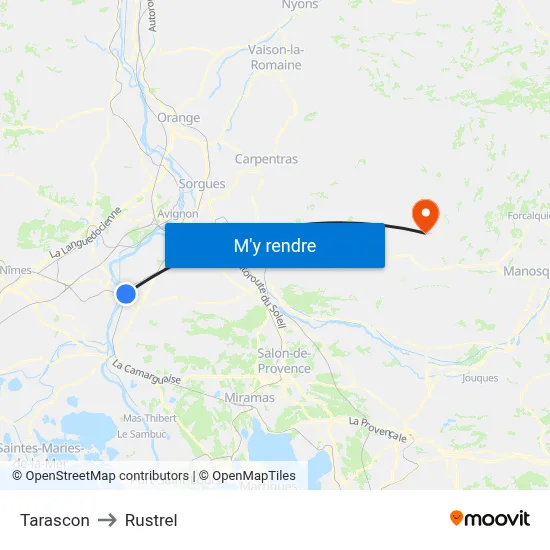 Tarascon to Rustrel map