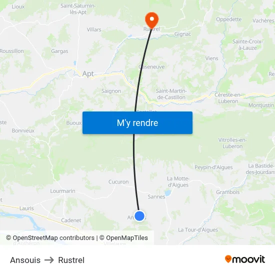 Ansouis to Rustrel map