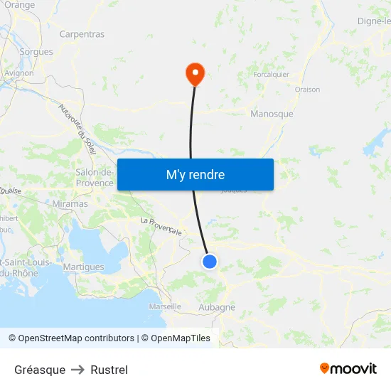 Gréasque to Rustrel map