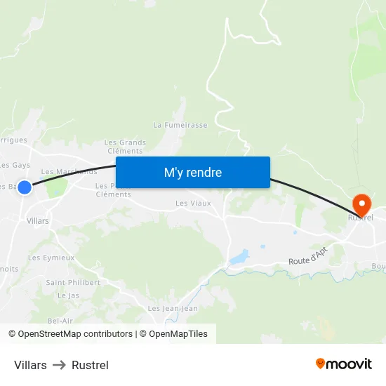 Villars to Rustrel map