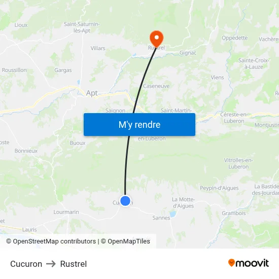 Cucuron to Rustrel map