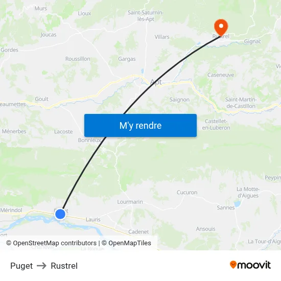 Puget to Rustrel map