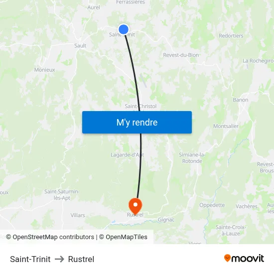 Saint-Trinit to Rustrel map