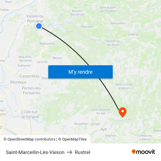 Saint-Marcellin-Lès-Vaison to Rustrel map