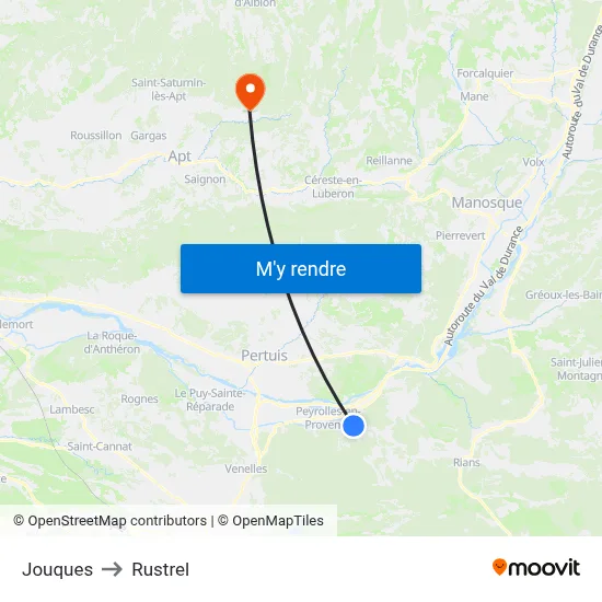 Jouques to Rustrel map