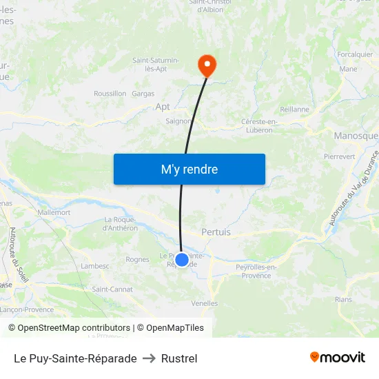 Le Puy-Sainte-Réparade to Rustrel map