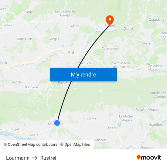 Lourmarin to Rustrel map