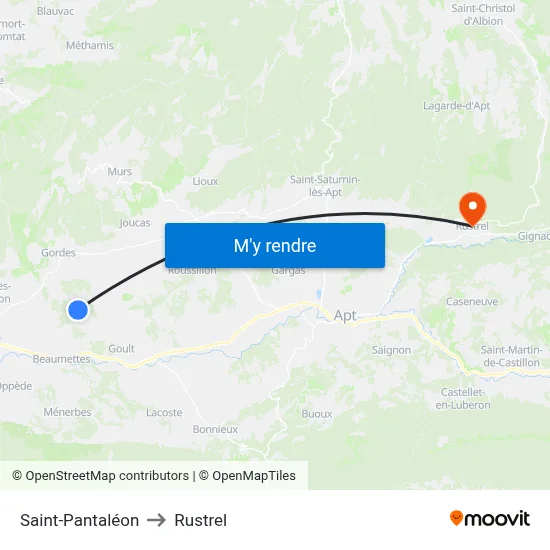 Saint-Pantaléon to Rustrel map