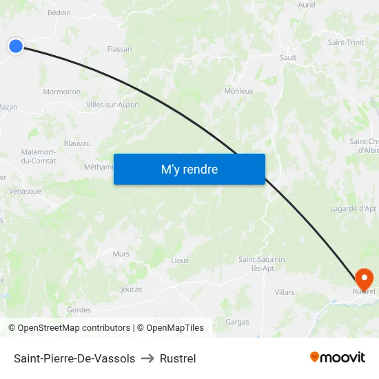 Saint-Pierre-De-Vassols to Rustrel map