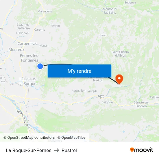 La Roque-Sur-Pernes to Rustrel map