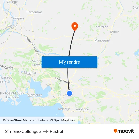 Simiane-Collongue to Rustrel map